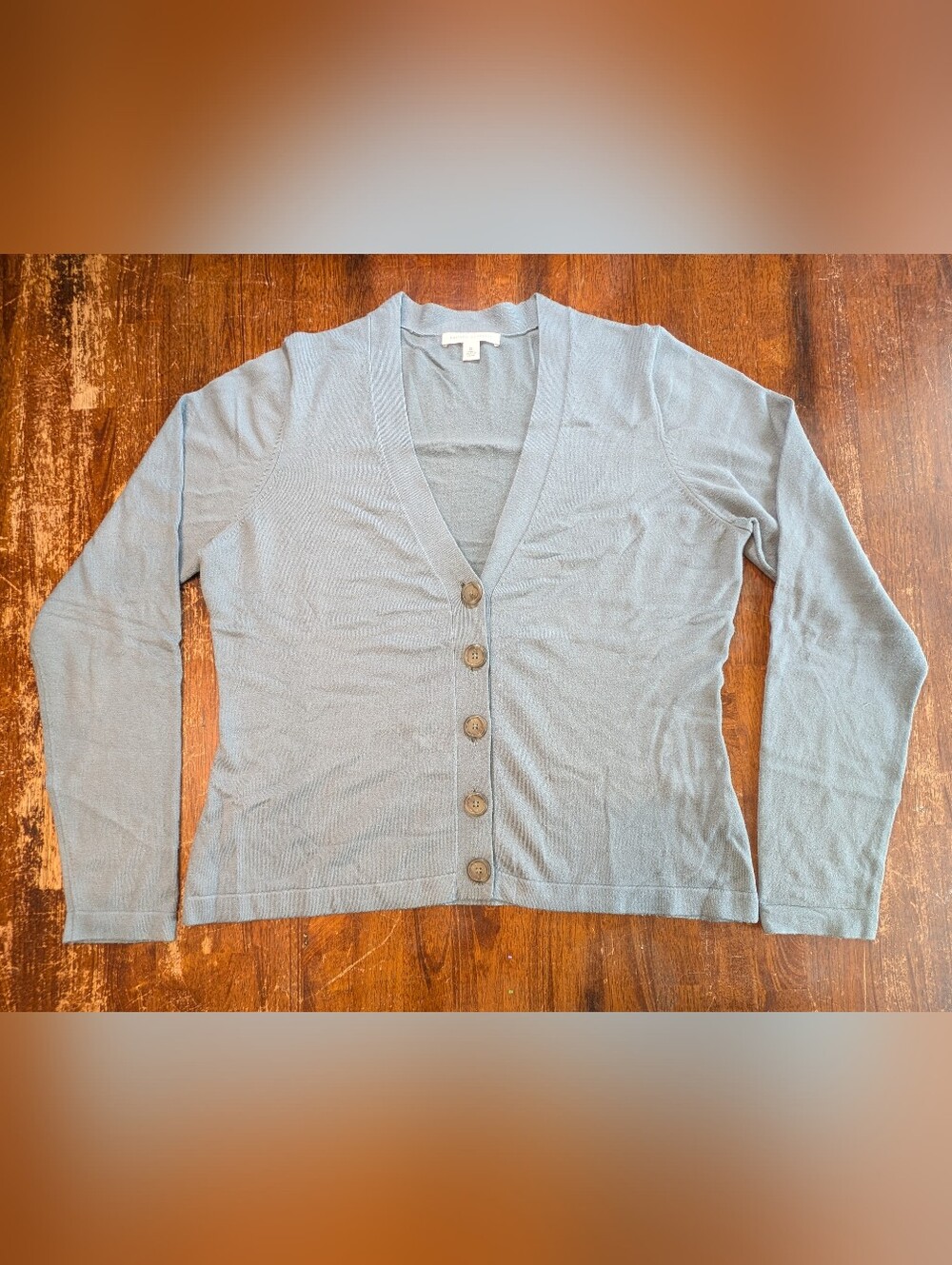 Banana Republic Vintage Lightweight Cardigan Womens XL Blue Silk Cotton Cashmere